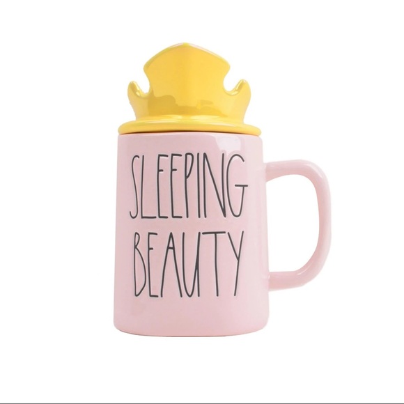 Rae Dunn "SLEEPING BEAUTY" PINK MUG WITH CROWN TOPPER - Picture 3 of 8
